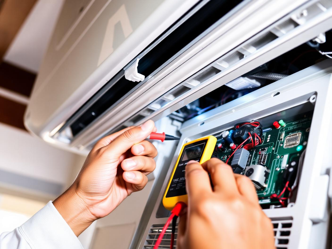 Klíma elektronikájának vizsgálata multiméterrel